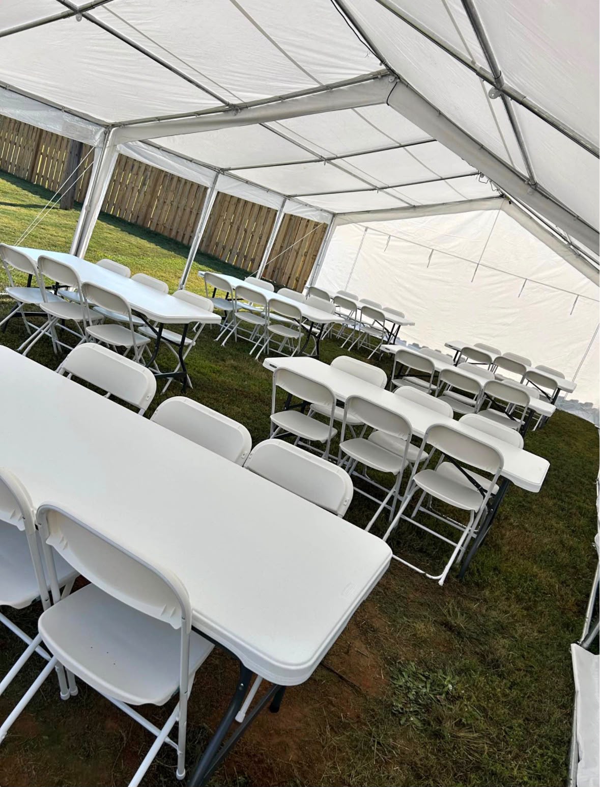 Table and chair rental setup 3